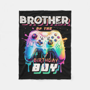 Brother Of The Birthday Boy Matching Family Video Fleece Blanket