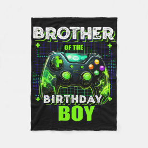 Brother Of The Birthday Boy Matching Family Video Fleece Blanket