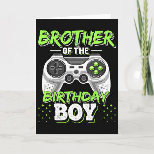 Brother Of The Birthday Boy Matching Video Game Bi Card