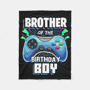 Brother Of The Birthday Boy Matching Video Game Bi Fleece Blanket