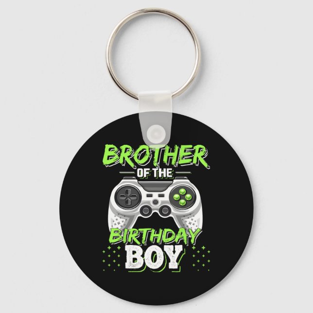 Brother Of The Birthday Boy Matching Video Game Bi Keychain (Front)