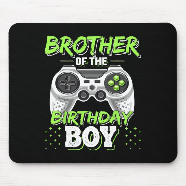 Brother Of The Birthday Boy Matching Video Game Bi Mouse Pad (Front)