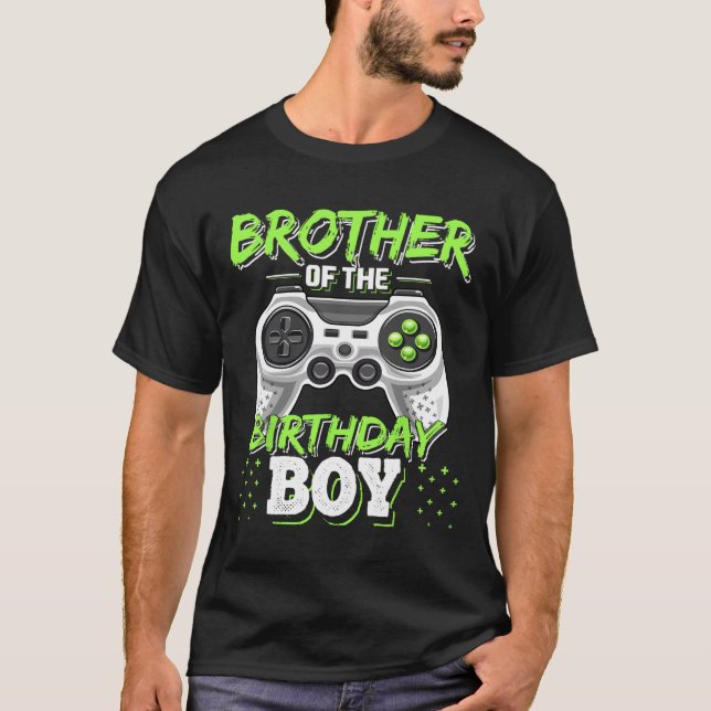 Brother Of The Birthday Boy Matching Video Game Bi T-Shirt (Front)