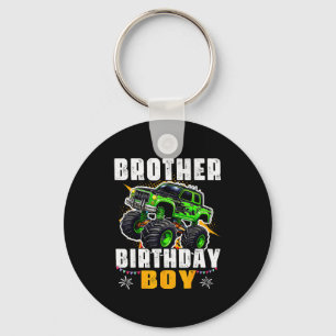 Brother Of The Birthday Boy Monster Truck Family M Keychain