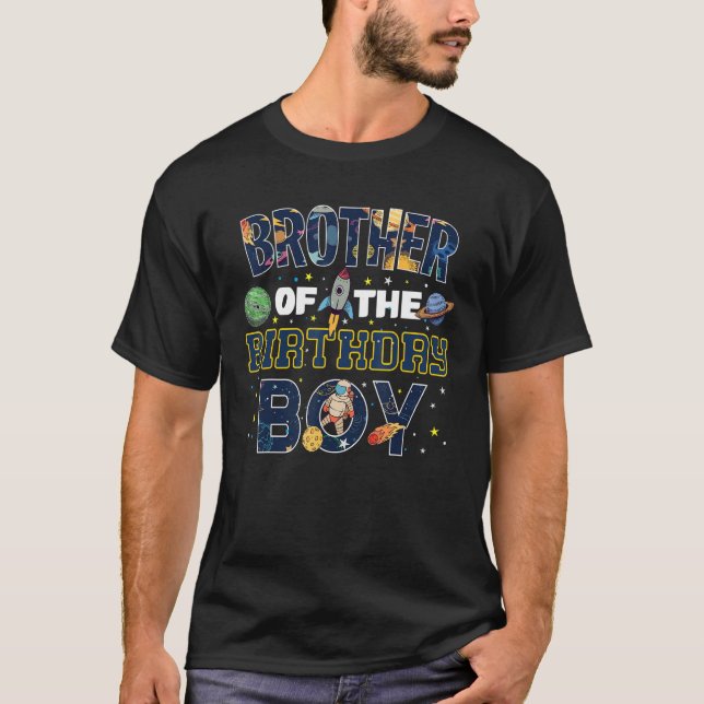 Brother Of The Birthday Boy Outer Space Matching F T-Shirt (Front)