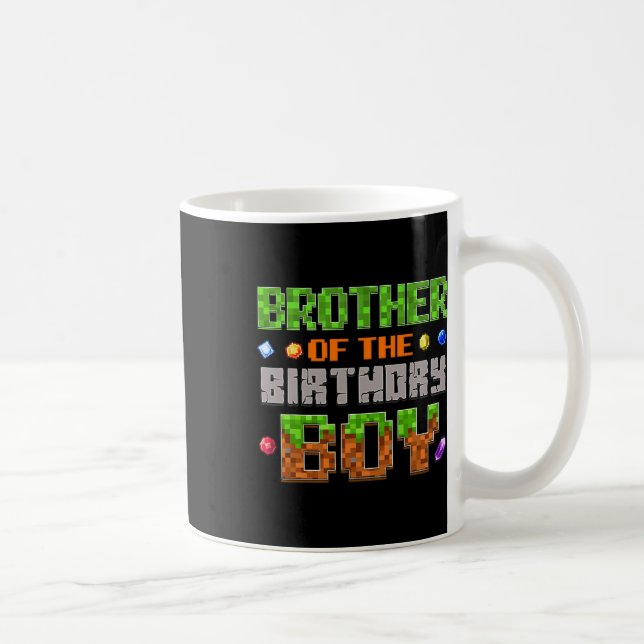 Brother Of The Birthday Boy Party Video Gamer Pixe Coffee Mug (Right)