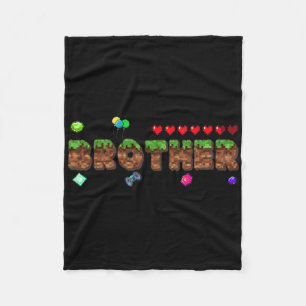 Brother Of The Birthday Boy Pixel Game Matching Fa Fleece Blanket
