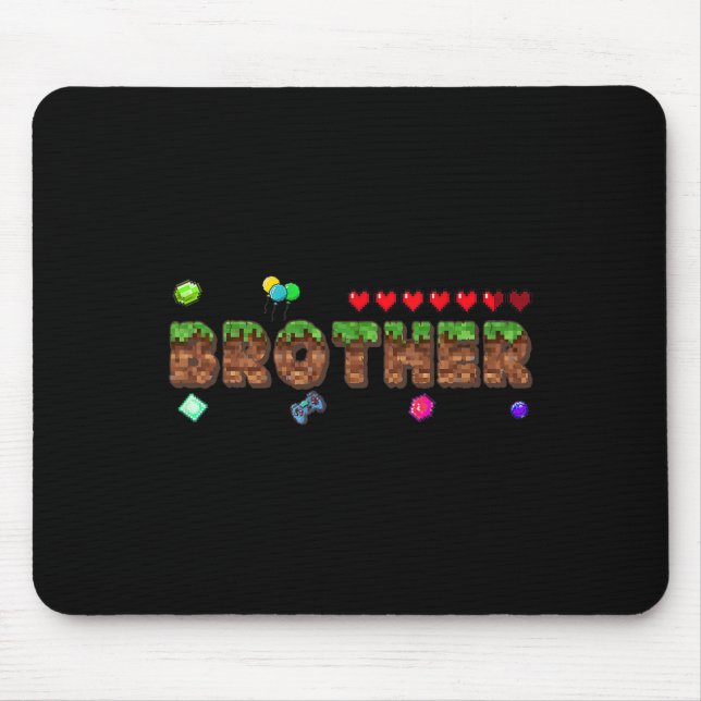 Brother Of The Birthday Boy Pixel Game Matching Fa Mouse Pad (Front)