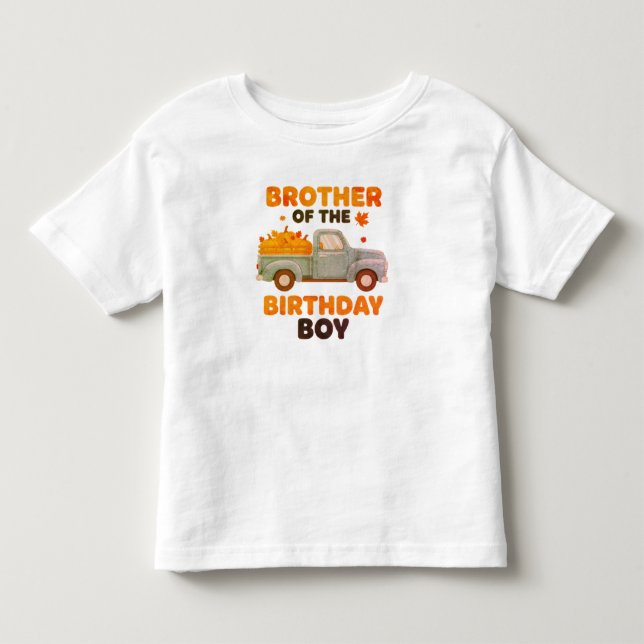 Brother of the Birthday Boy Shirt, Fall Pumpkin Toddler T-shirt (Front)