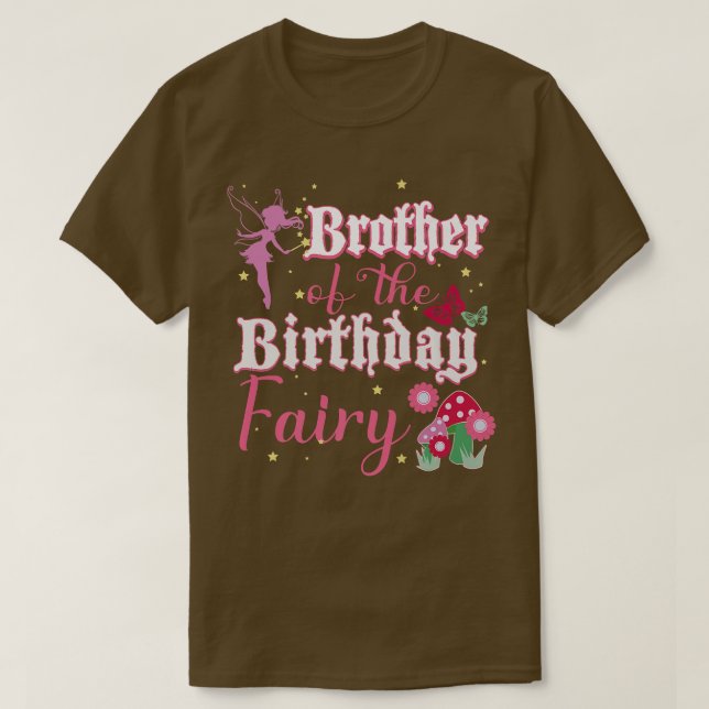 Brother Of The Birthday Fairy Princess Mushroom Bu T-Shirt (Design Front)