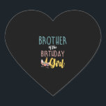 Brother Of The Birthday Girl Brother Gifts Unicorn Heart Sticker<br><div class="desc">Brother Of The Birthday Girl Brother Gifts Unicorn Birthday T-Shirt_1</div>
