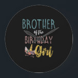 Brother Of The Birthday Girl Brother Gifts Unicorn Large Clock<br><div class="desc">Brother Of The Birthday Girl Brother Gifts Unicorn Birthday T-Shirt</div>