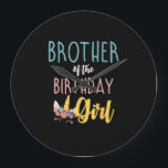 Brother Of The Birthday Girl Brother Gifts Unicorn Large Clock<br><div class="desc">Brother Of The Birthday Girl Brother Gifts Unicorn Birthday T-Shirt_1</div>