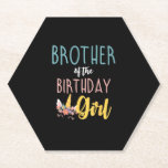 Brother Of The Birthday Girl Brother Gifts Unicorn Paper Coaster<br><div class="desc">Brother Of The Birthday Girl Brother Gifts Unicorn Birthday T-Shirt_1</div>
