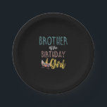Brother Of The Birthday Girl Brother Gifts Unicorn Paper Plates<br><div class="desc">Brother Of The Birthday Girl Brother Gifts Unicorn Birthday T-Shirt</div>
