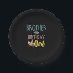 Brother Of The Birthday Girl Brother Gifts Unicorn Paper Plates<br><div class="desc">Brother Of The Birthday Girl Brother Gifts Unicorn Birthday T-Shirt_1</div>