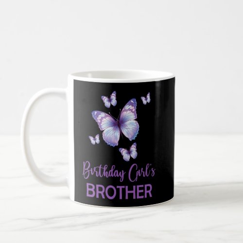 Brother of The Birthday Girl Butterfly Family 1st  Coffee Mug