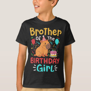 Brother Of The Birthday Girl Capybara Bday Family  T-Shirt