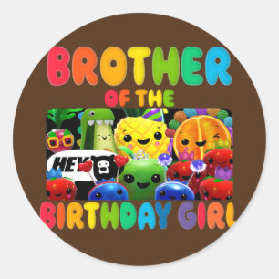 Brother Of The Birthday Girl Fruit Birthday Classic Round Sticker