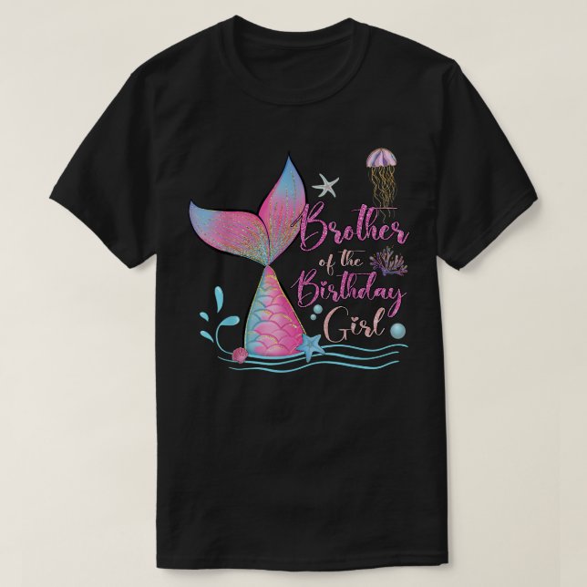 Brother Of The Birthday Girl Mermaid Magical Famil T-Shirt (Design Front)