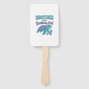 Brother of the Birthday Girl Sea Turtle Shirt Desi Hand Fan
