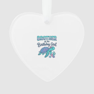 Brother of the Birthday Girl Sea Turtle Shirt Desi Ornament