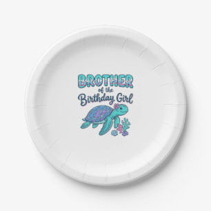 Brother of the Birthday Girl Sea Turtle Shirt Desi Paper Plates