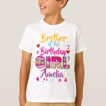 Brother of the Birthday Girl Sweet  T-Shirt<br><div class="desc">Celebrate birthday with this special t-shirt,  personalized design</div>