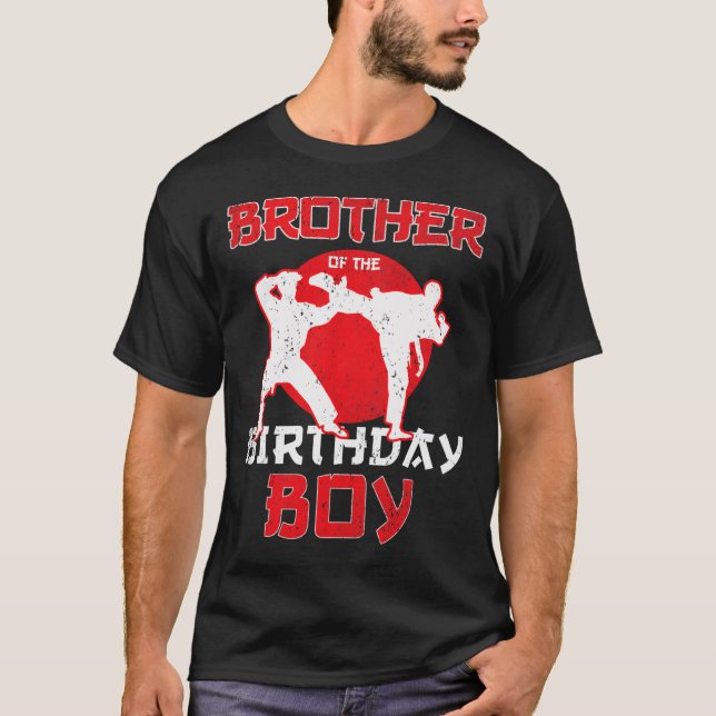 Brother Of The Birthday Karate Taekwondo Boy Marti T-Shirt (Front)