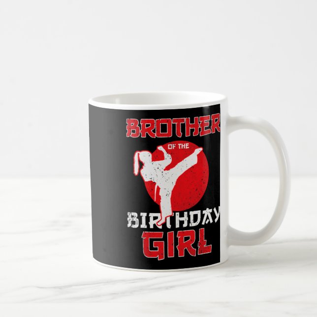 Brother Of The Birthday Karate Taekwondo Girl Mart Coffee Mug (Right)