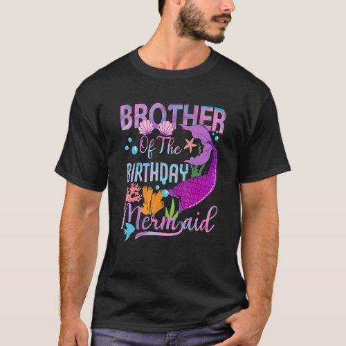 Brother Of The Birthday Mermaid Family Matching Pa T_Shirt