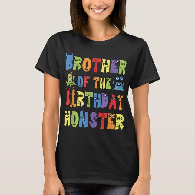 Brother Of The Birthday Monster Alien Kid B-day Pa T-Shirt (Front)