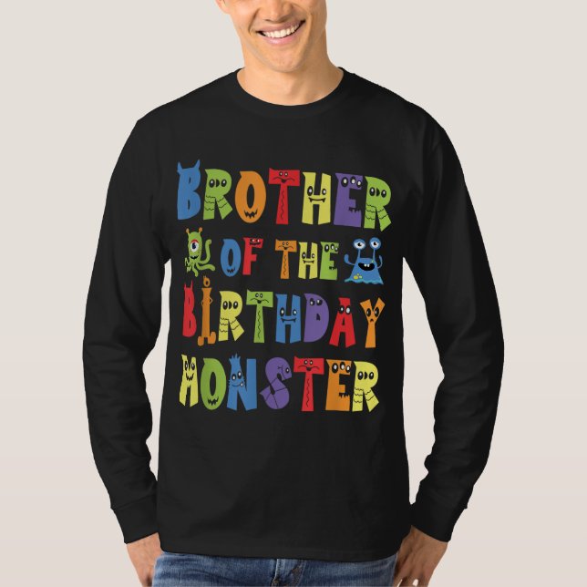Brother Of The Birthday Monster Alien Kid B-day Pa T-Shirt (Front)
