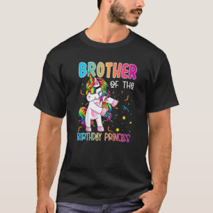 Brother of the Birthday Princess Flossing Unicorn T-Shirt