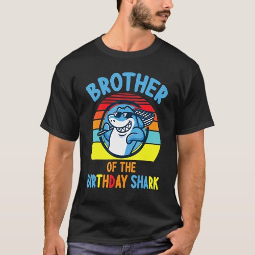 Brother Of The Birthday Shark Sister Cousin Happy  T_Shirt