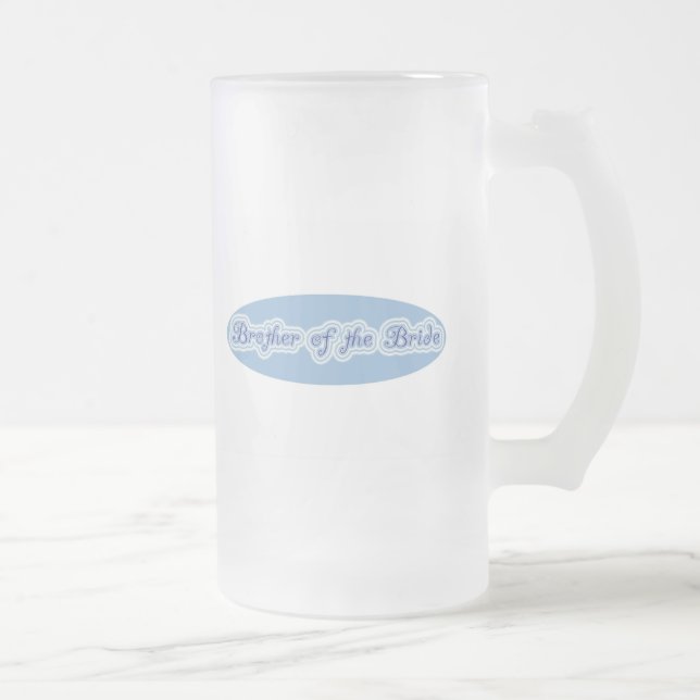 Brother of the Bride Frosted Glass Beer Mug (Right)