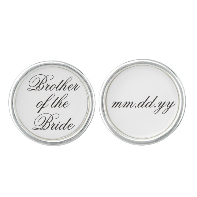 Brother of the Bride Gift Wedding Party Cufflinks (Front)