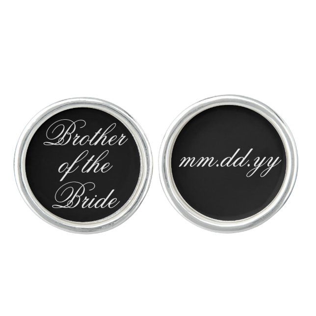 Brother of the Bride Gift Wedding Party Present Cu Cufflinks (Front)