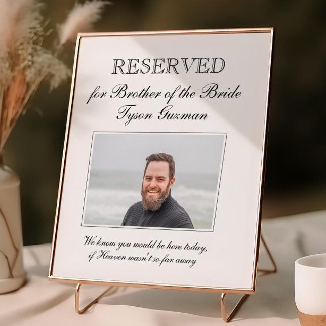 Brother of the Bride Photo Memorial Chair Wedding Poster (Creator Uploaded)