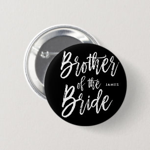 Brother of the Bride Script Style Wedding Button