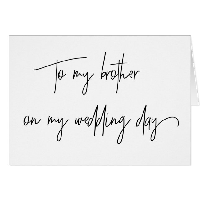 Brother of the Bride Wedding Card (Front Horizontal)