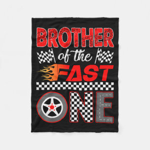 Brother Of The Fast One First Birthday Racing Car Fleece Blanket