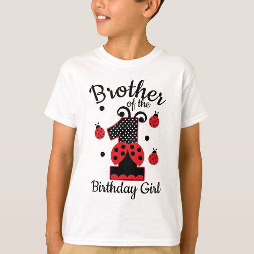 Brother of the First birthday ladybug T_Shirt