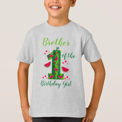 Brother of the First Birthday  One in a melon T_Shirt