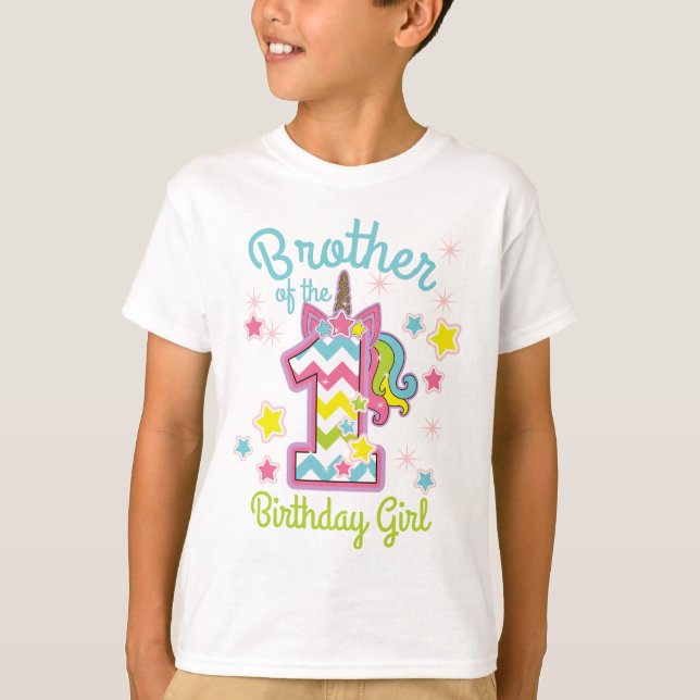 Brother of the First birthday Unicorn T-Shirt (Front)