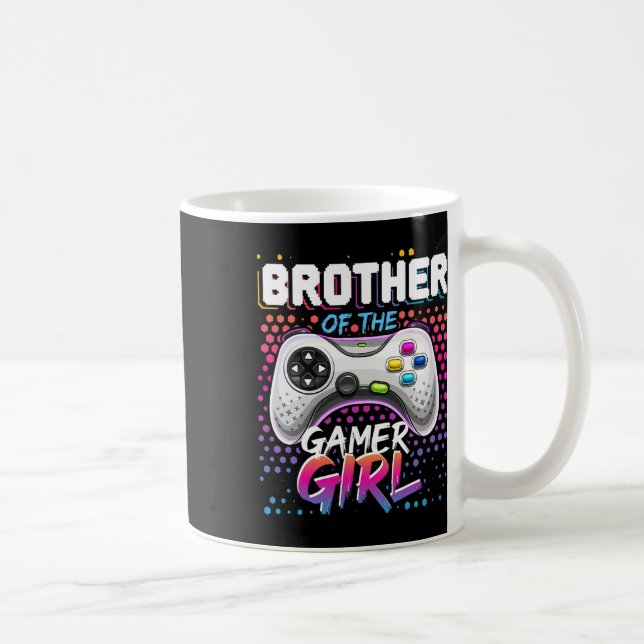 Brother Of The Gamer Girl Matching Video Game Birt Coffee Mug (Right)