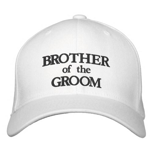 Brother of the Groom black white elegant wedding Embroidered Baseball Cap