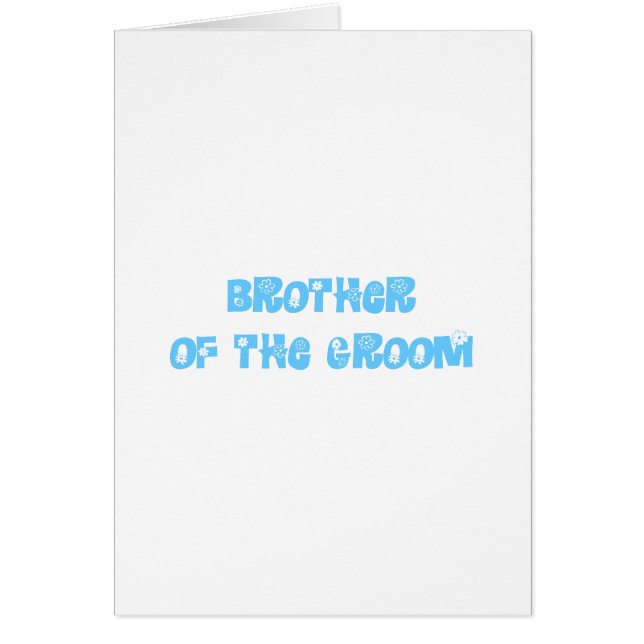Brother of the Groom Cards (Front)