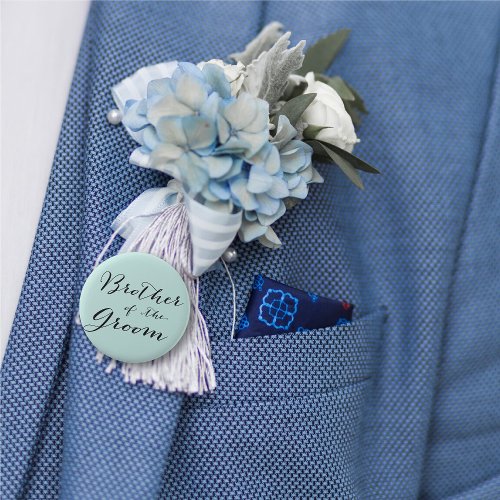 Brother of the Groom Classic Script Wedding Party Button