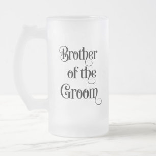 Brother of the Groom Frosted Glass Beer Mug